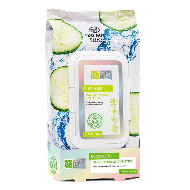 Global Beauty Care Cucumber Makeup Remover Towelettes 60-count soothing refreshing facial wipes