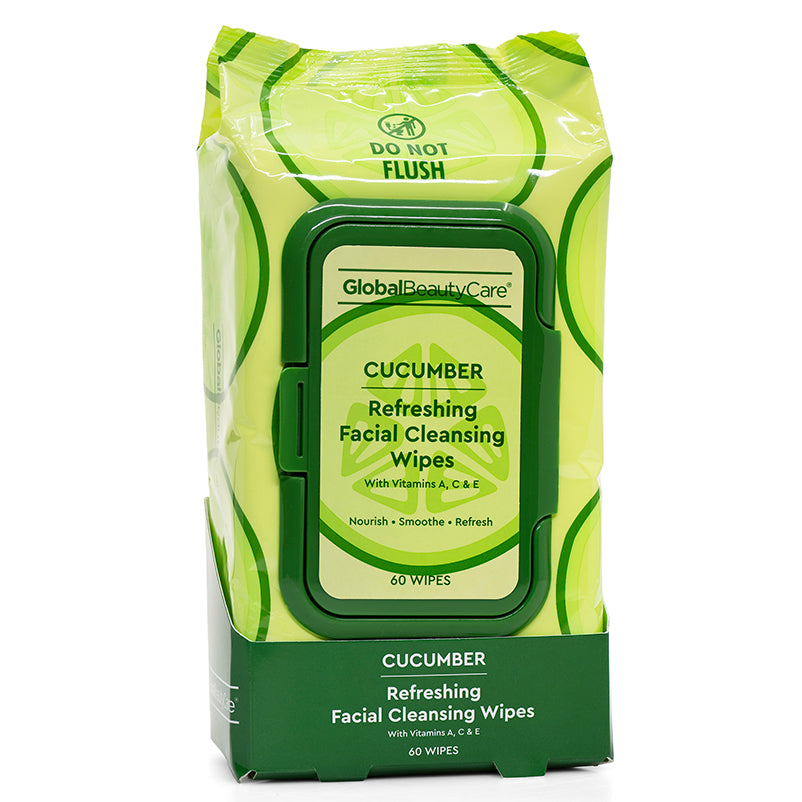 Global Beauty Care Cucumber Refreshing Facial Cleansing Wipes