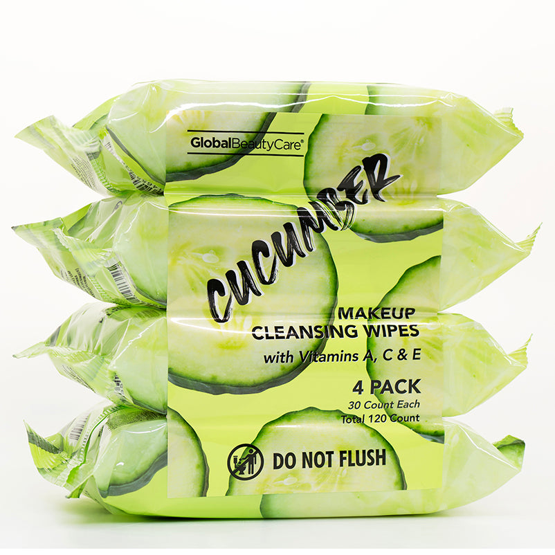 Global Beauty Care Assorted Makeup Cleansing Wipes (Cucumber, Aloe Vera, Coconut Oil & Vitamin C)