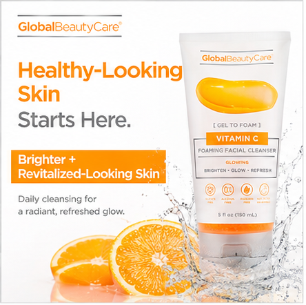 Global Beauty Care Hyaluronic Acid and Sugar Foaming Facial Cleanser 5oz packaging front label detail