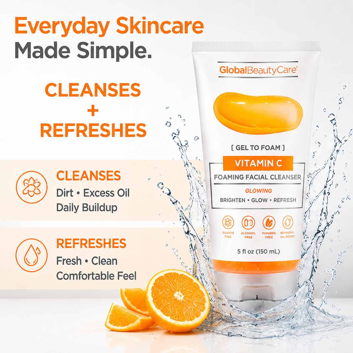 Vitamin C Brightening Foaming Facial Cleanser - 5oz