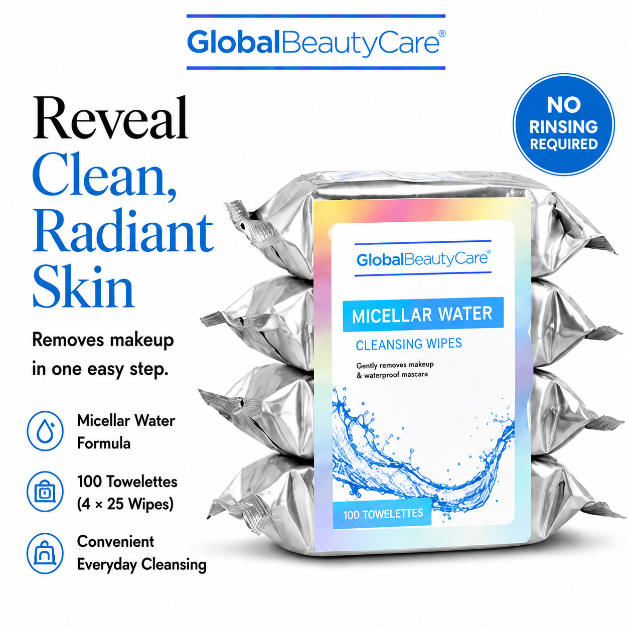 Micellar Wipe 4 pack - 100 Ct