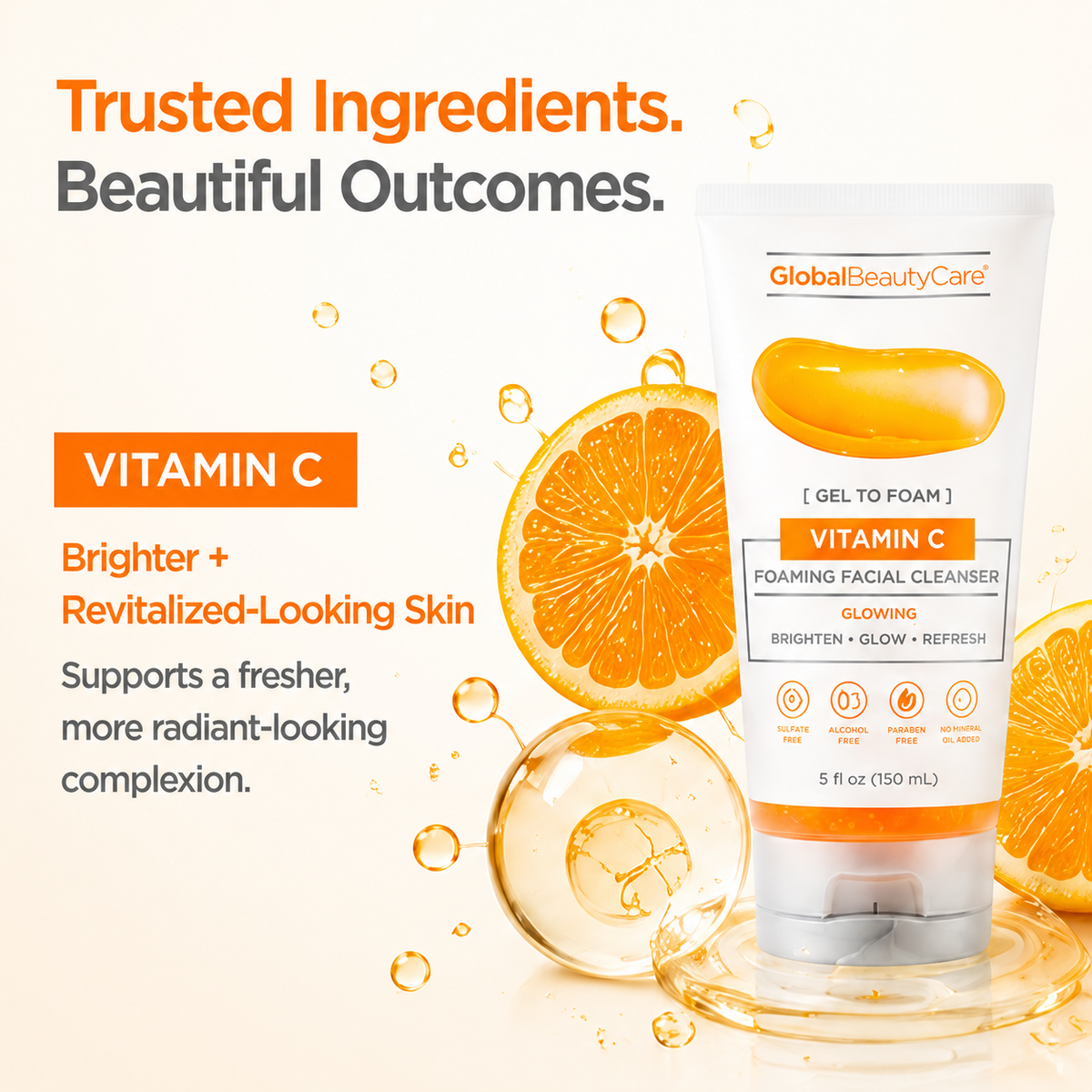 Vitamin C Brightening Foaming Facial Cleanser - 5oz