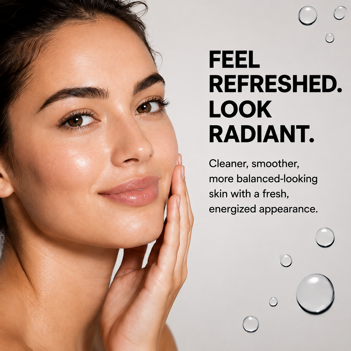 Global Beauty Care Power Skincare Collection 4-piece set lifestyle texture closeup