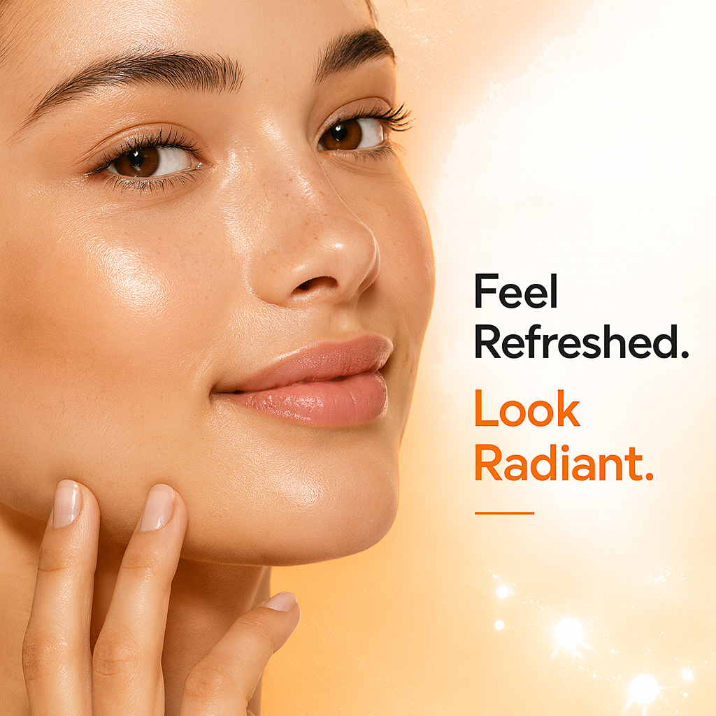 Global Beauty Care Vitamin C Facial Serum 1.7oz lifestyle texture closeup