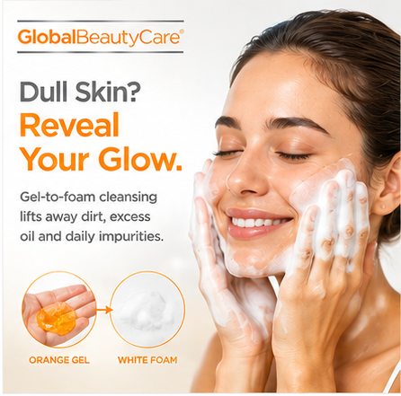 Global Beauty Care Hyaluronic Acid and Sugar Foaming Facial Cleanser 5oz lifestyle texture closeup