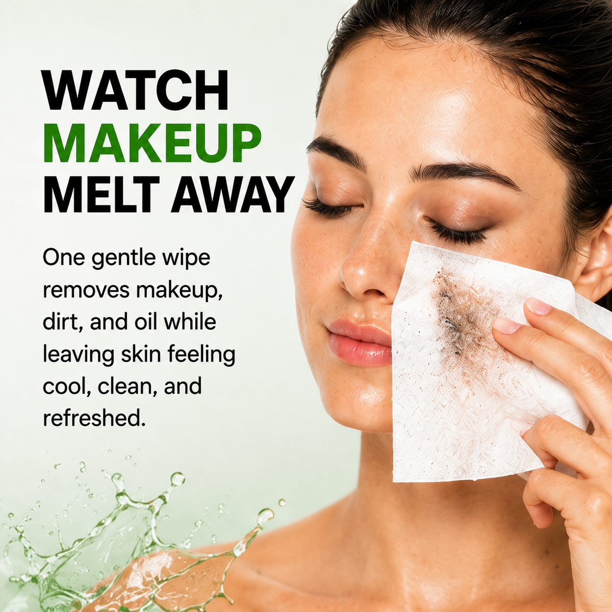 Global Beauty Care Cucumber Makeup Cleansing Wipes 4-pack lifestyle closeup detail