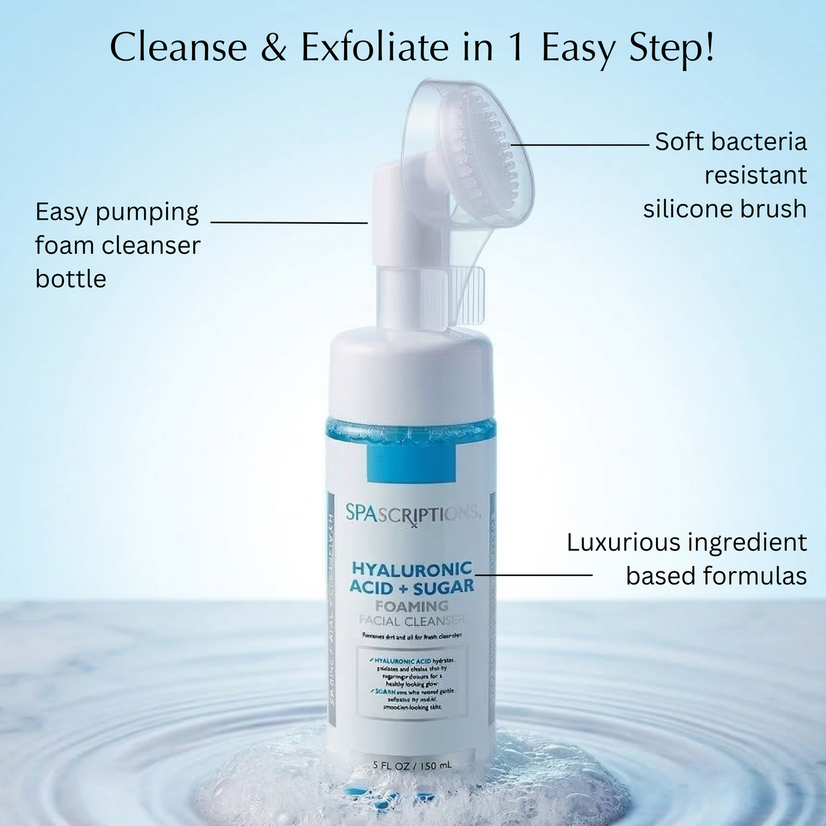 Hyaluronic Acid + Sugar Foaming Facial Cleanser