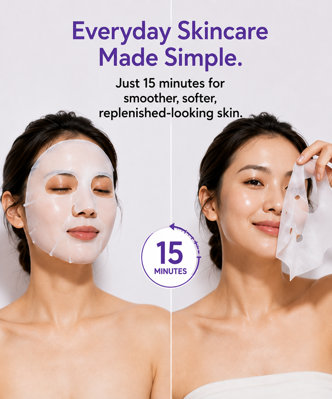 Global Beauty Care Snail Mucin Face Mask 3-pack lifestyle texture closeup