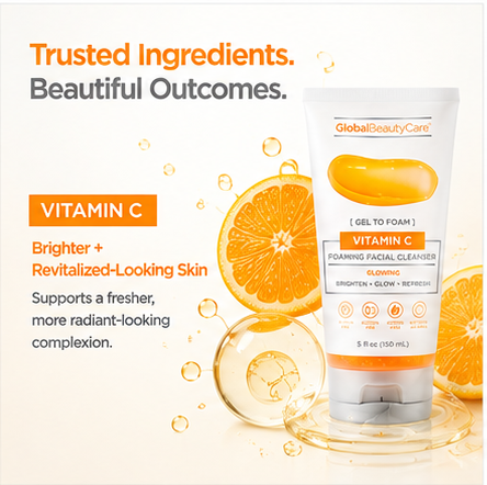 Global Beauty Care Hyaluronic Acid and Sugar Foaming Facial Cleanser 5oz lifestyle texture closeup