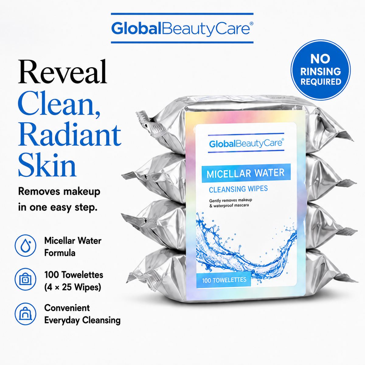 Micellar Wipe 4 pack - 100 Ct