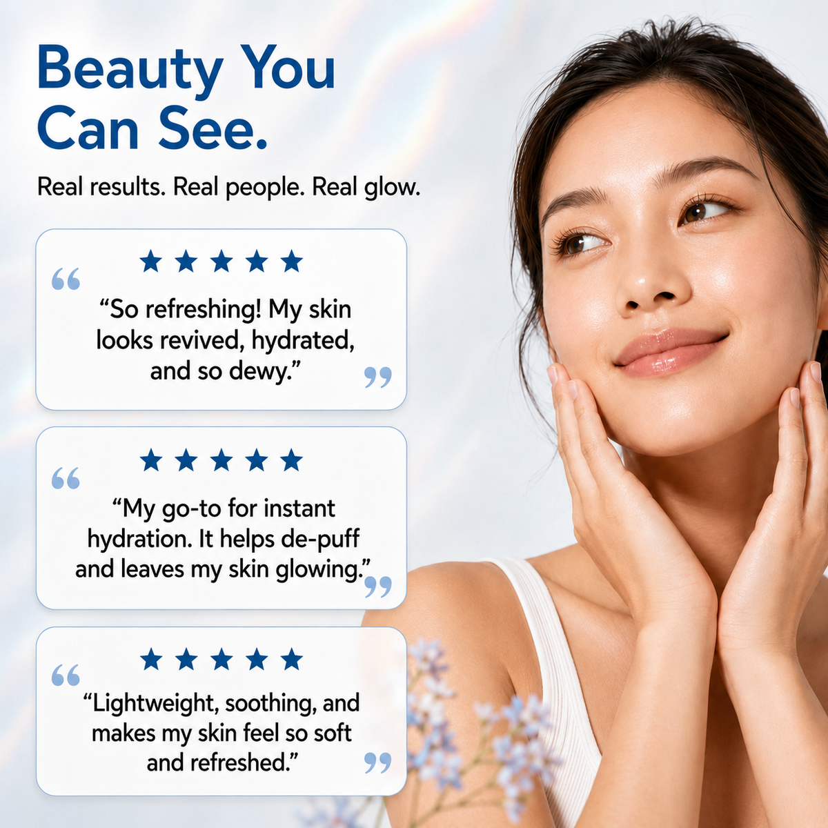 Global Beauty Care Niacinamide Glass Glow Cream Mask 3-pack lifestyle texture closeup