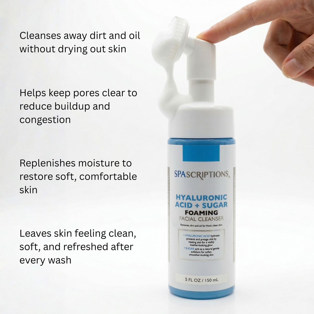 Hyaluronic Acid + Sugar Foaming Facial Cleanser