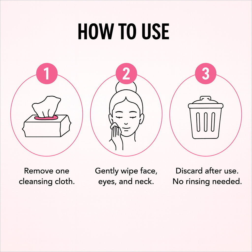 Global Beauty Care Collagen Makeup Cleansing Wipes 4-pack lifestyle closeup detail