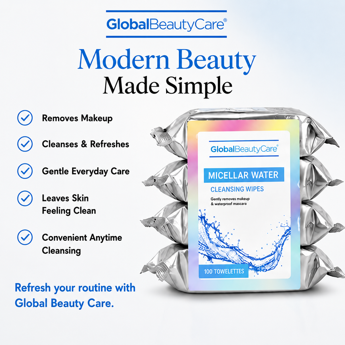 Micellar Wipe 4 pack - 100 Ct