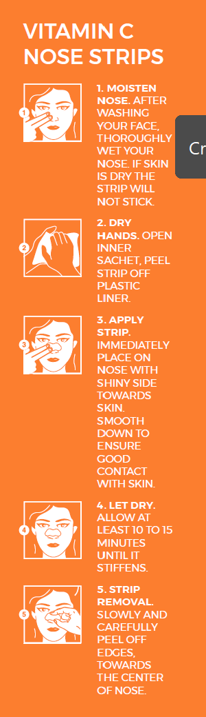 Vitamin C Nose Strips with Charcoal, Salicylic Acid & Willow Bark - 18ct